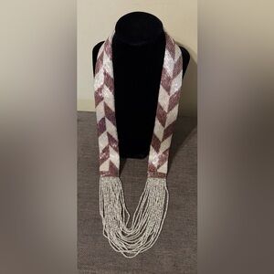 Elegant Beaded Chevron Necklace
